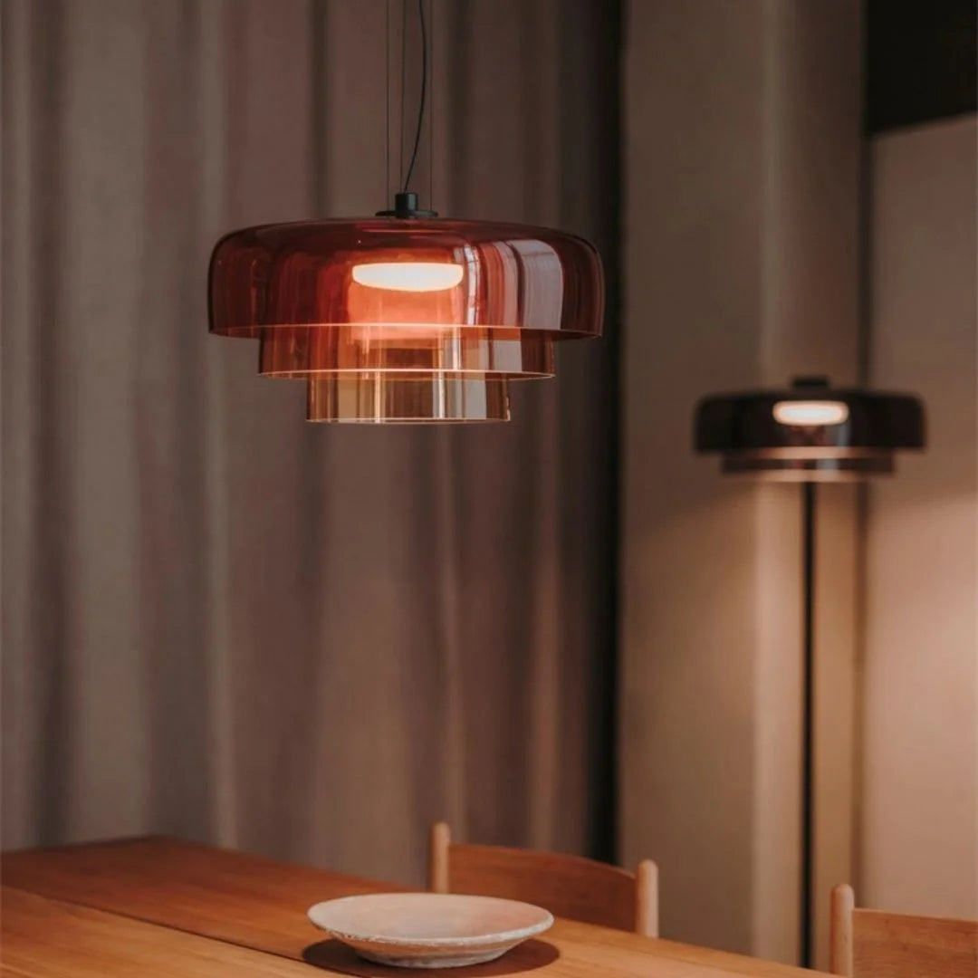 Metalen glazen hanglamp – Handgemaakte staskaarslamp voor thuis