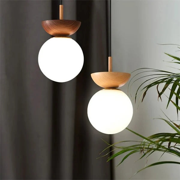 LumeWood Pendellampa – Nordisk Minimalistisk Träeffekt LED Pendellampa