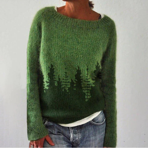 Gebreide trui met patroon en kraag – Gezellige, ontspannen winterpullover