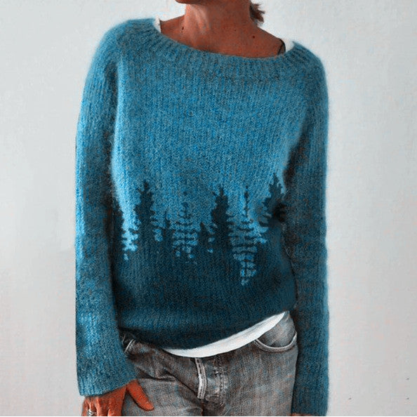 Gebreide trui met patroon en kraag – Gezellige, ontspannen winterpullover