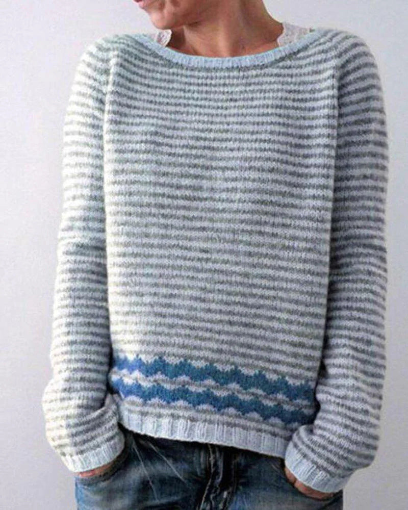 Gebreide trui met patroon en kraag – Gezellige, ontspannen winterpullover