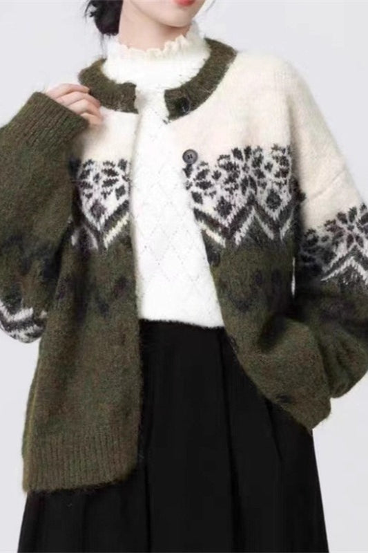 CozyCasca Sneeuwvlok Vest – Dikke Warme Trui met Knopen