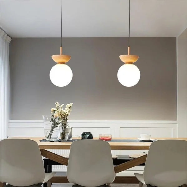 LumeWood Pendellampa – Nordisk Minimalistisk Träeffekt LED Pendellampa